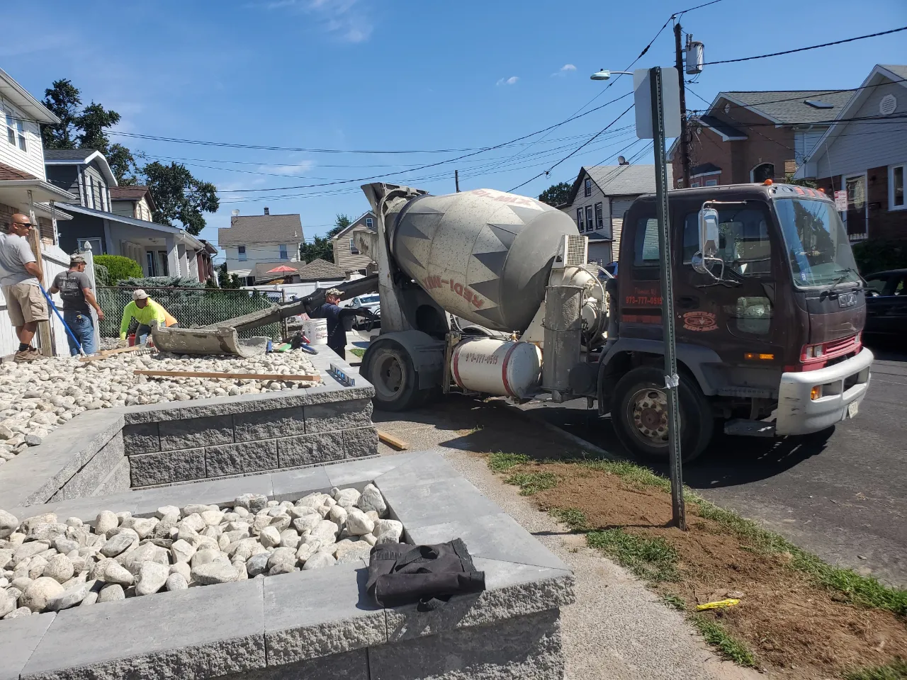 Retaining wall project in New Jersey